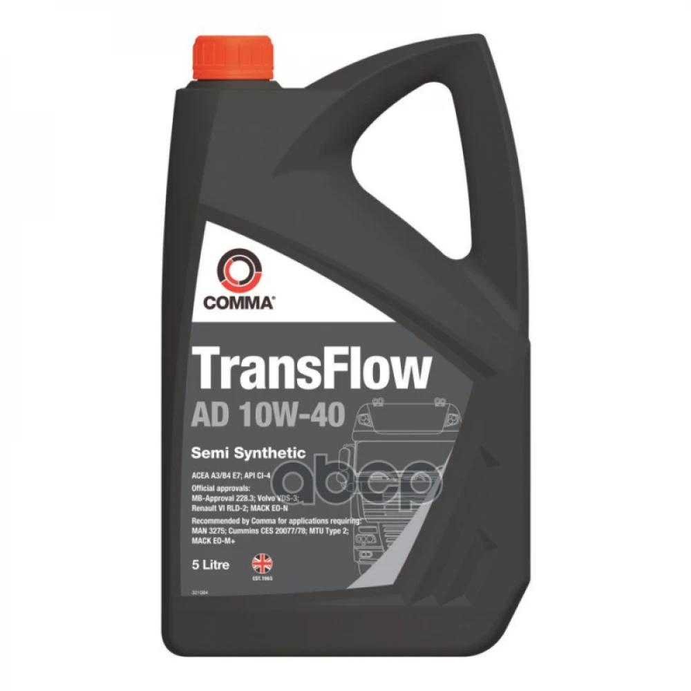 Масло моторное полусинт. 10W40 TransFlow AD 5л COMMA - TFAD5L