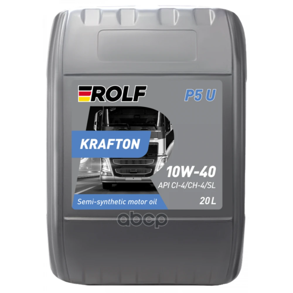 Масло моторное полусинтетическое 10W-40 Krafton P5U 20л ROLF - 101070