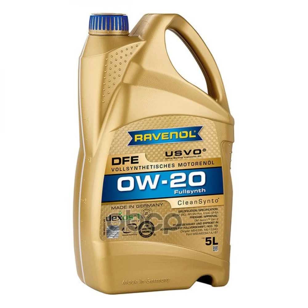Масло моторное dfe синт. 0w-20 5л. RAVENOL - 111110900501999