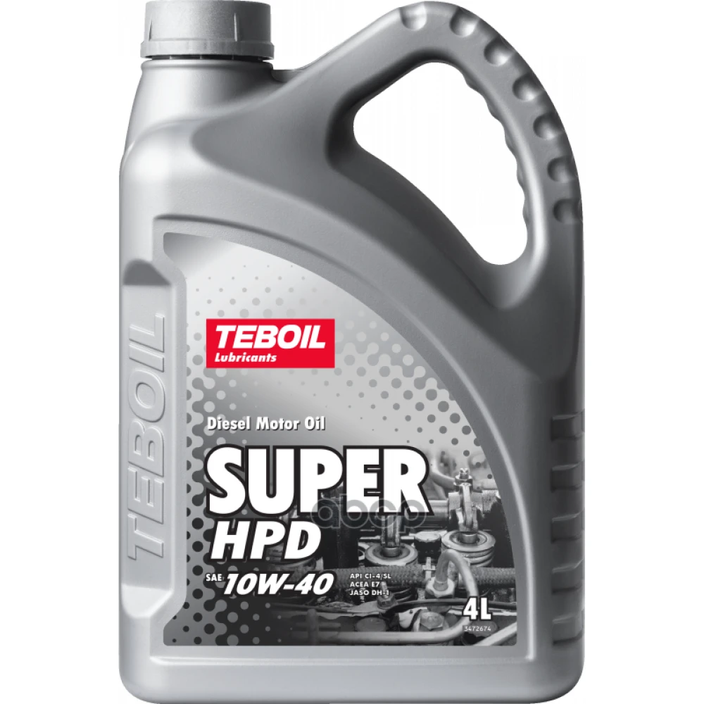 Масло моторное полусинтетическое Super HPD 10W40 4л TEBOIL - 3465177