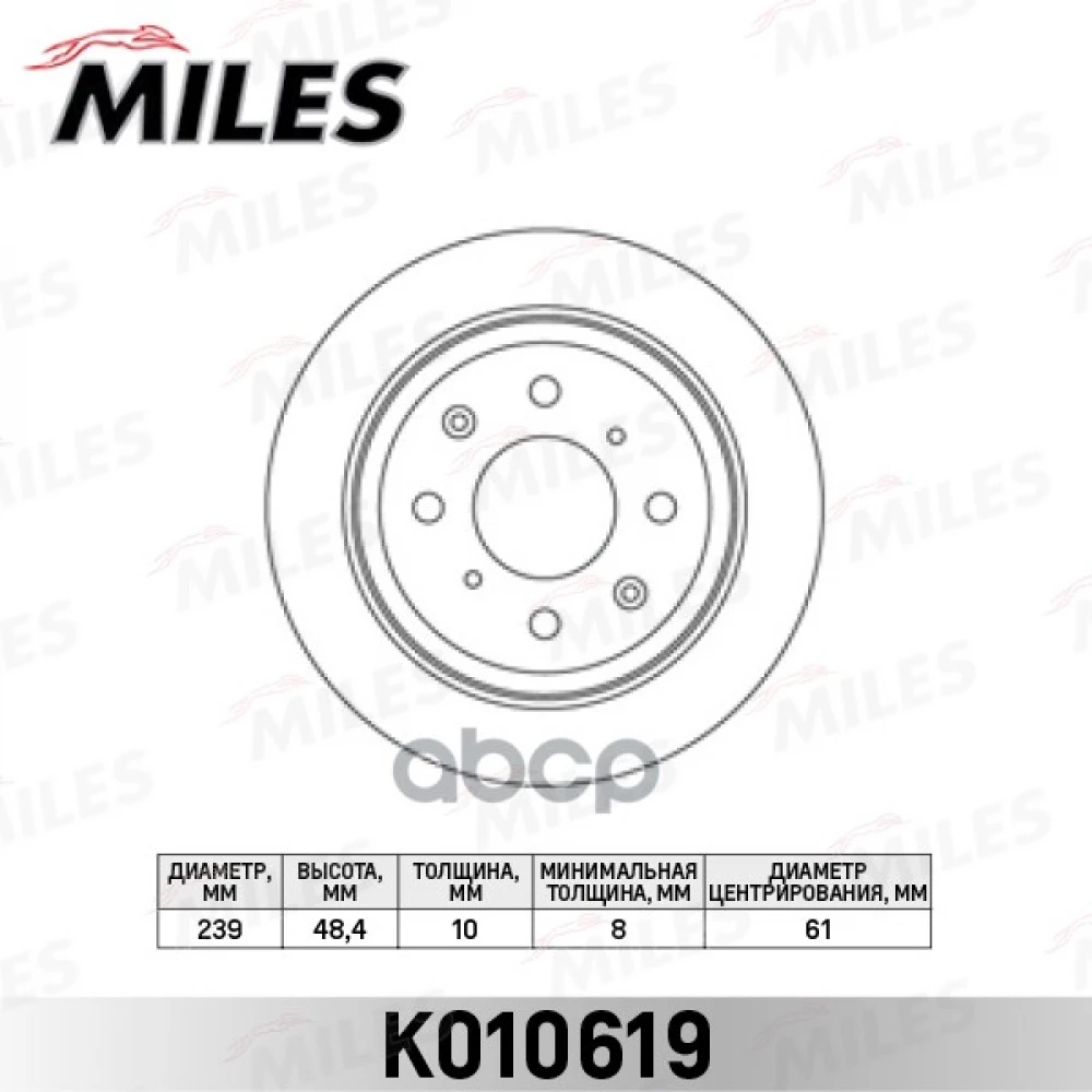 Диск тормозной MILES - K010619