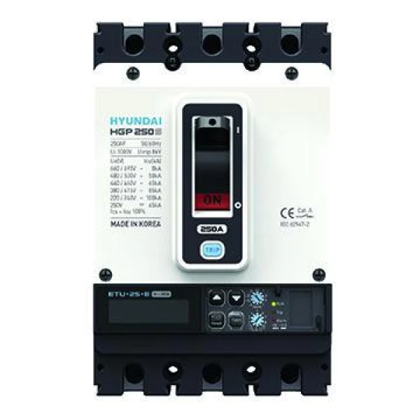 Автоматический выключатель HGP250SG3PMPS0000C 00175, 175A ток к.з. 85kA АС380/415В-13.03.02.000766, для защиты цепей от КЗ и перегрузки HGP250SG3PMPS0000C00175