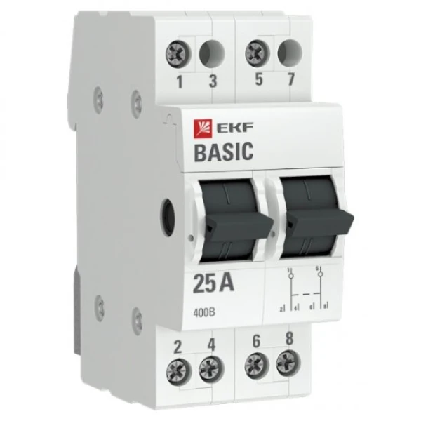Переключатель трехпозиционный 2п 25А Basic,EFK tps-2-25
