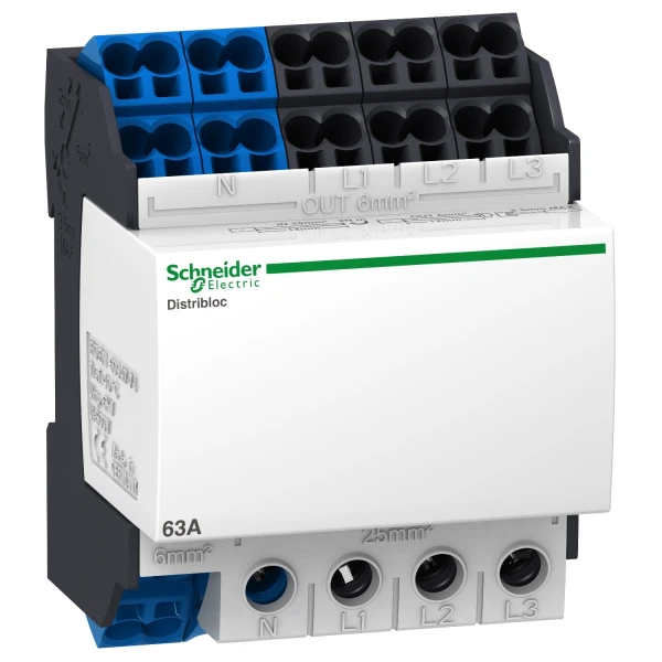 Колодка распределительная DISTRIBLOC 63A+ввод сверху 04041