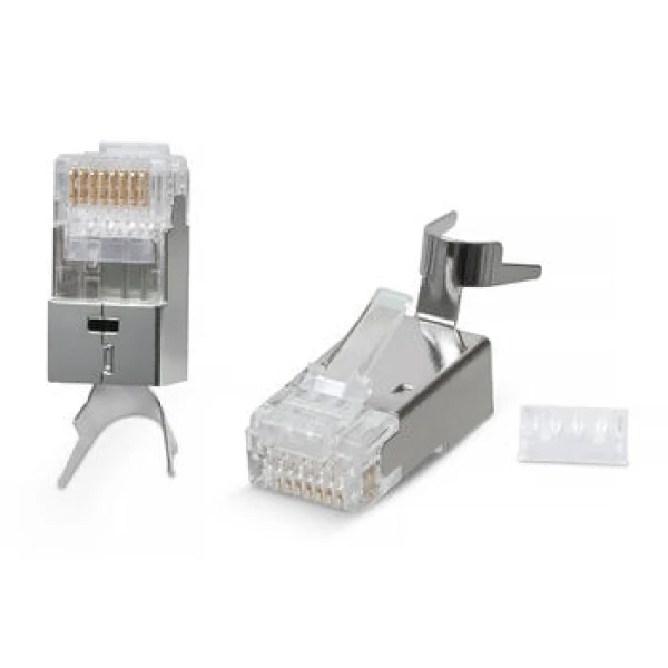 Разъём RJ-45 (8P8C) Cat.6 для витой пары, обжимной, для сетевых кабелей Ethernet 8P8C-SH-C7-TWP