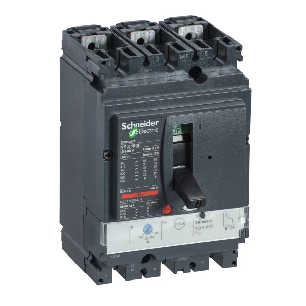 Автоматический выключатель Schneider Electric Compact NSX160H, TM100D, 3P3T, 100 А, 70 кА, LV430672