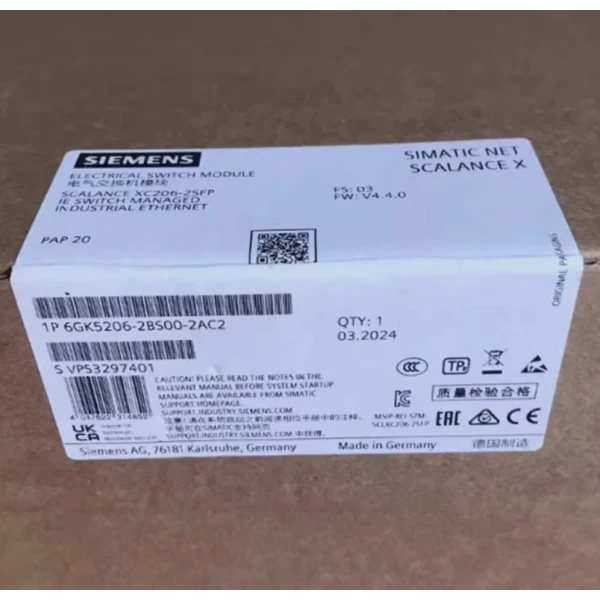 Промышленный управляемый коммутатор Siemens SCALANCE XC206-2SFP (6GK5206-2BS00-2AC2), 6×RJ45 10/100 Мбит/с, 2×SFP 100/1000 Мбит/с, 24 В DC