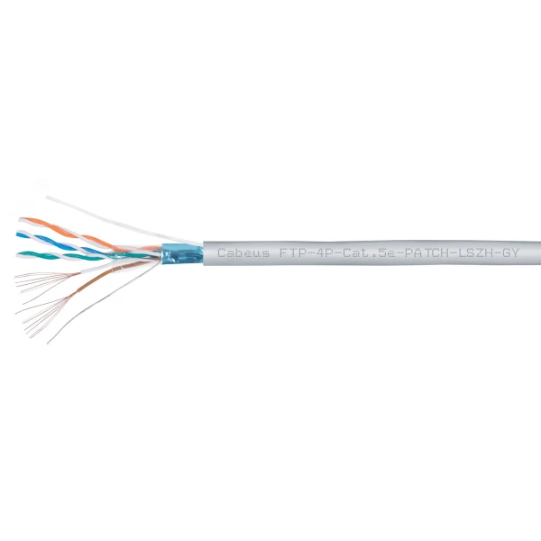 Кабель витая пара,FTP катег.5е,4пары,7×0,16мм,многожильный (305м) FTP-4P-Cat5e-PATCH-LSZH-G