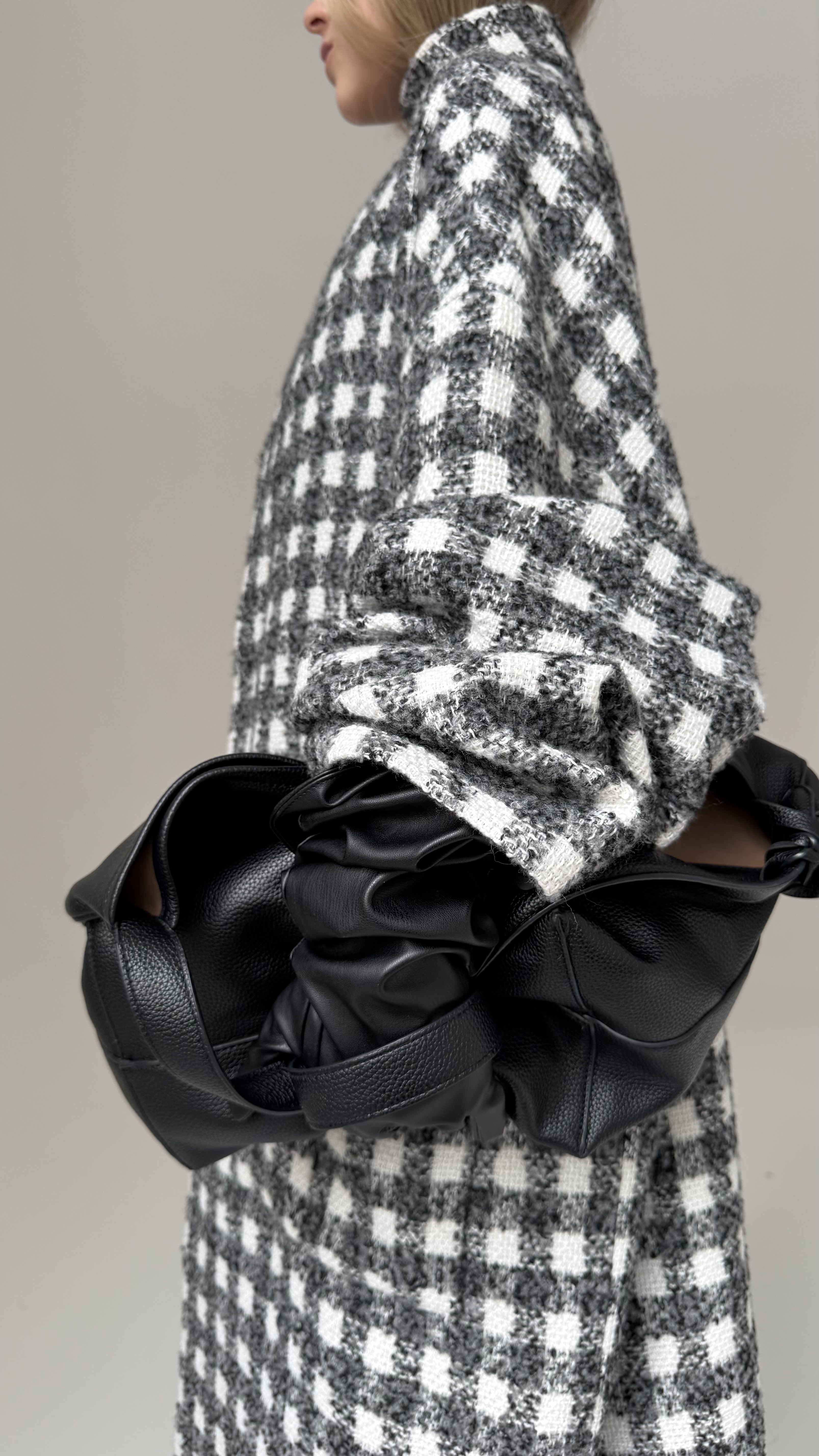 Пальто плед клетка - фото 3