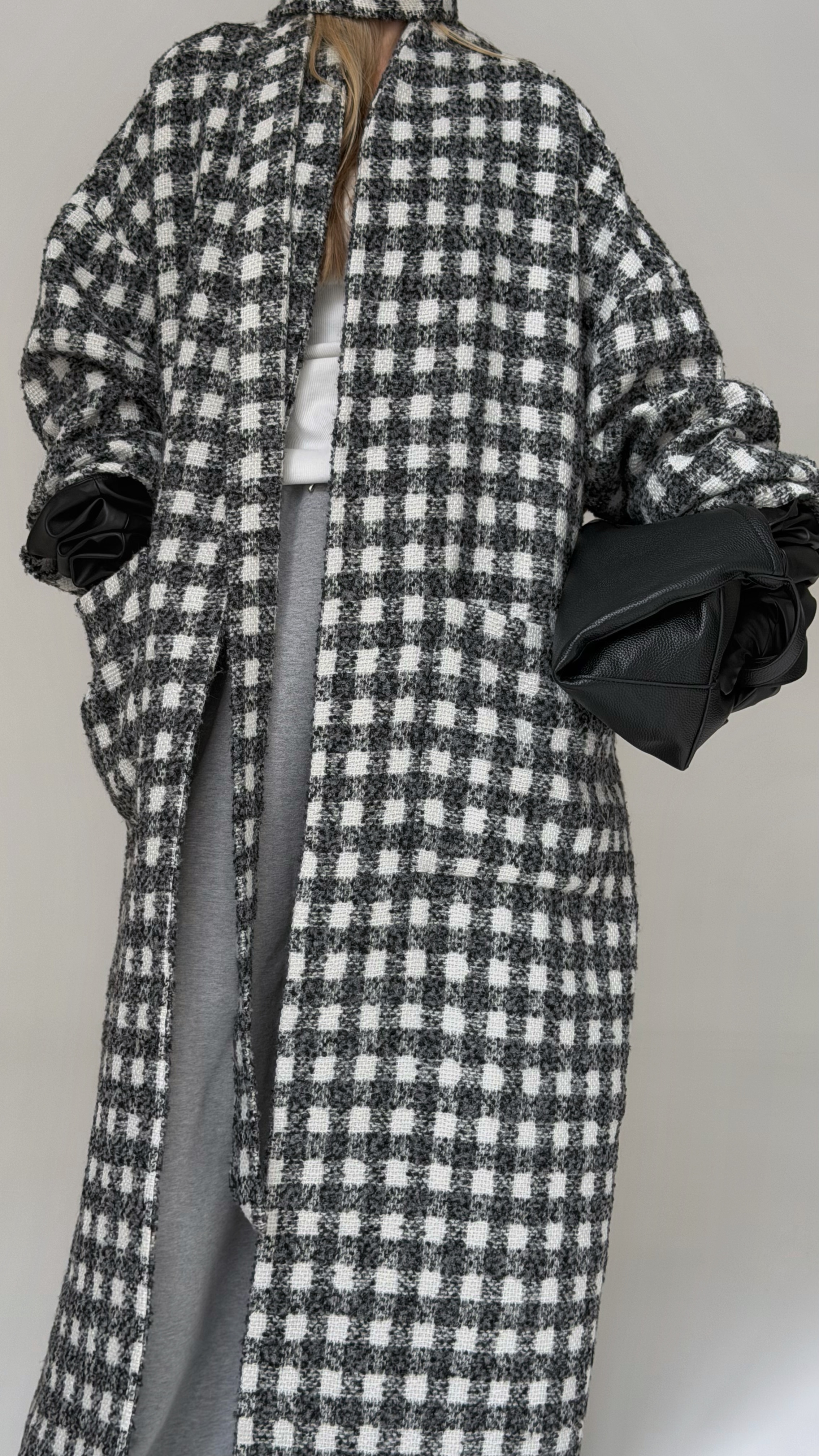 Пальто плед клетка - фото 6