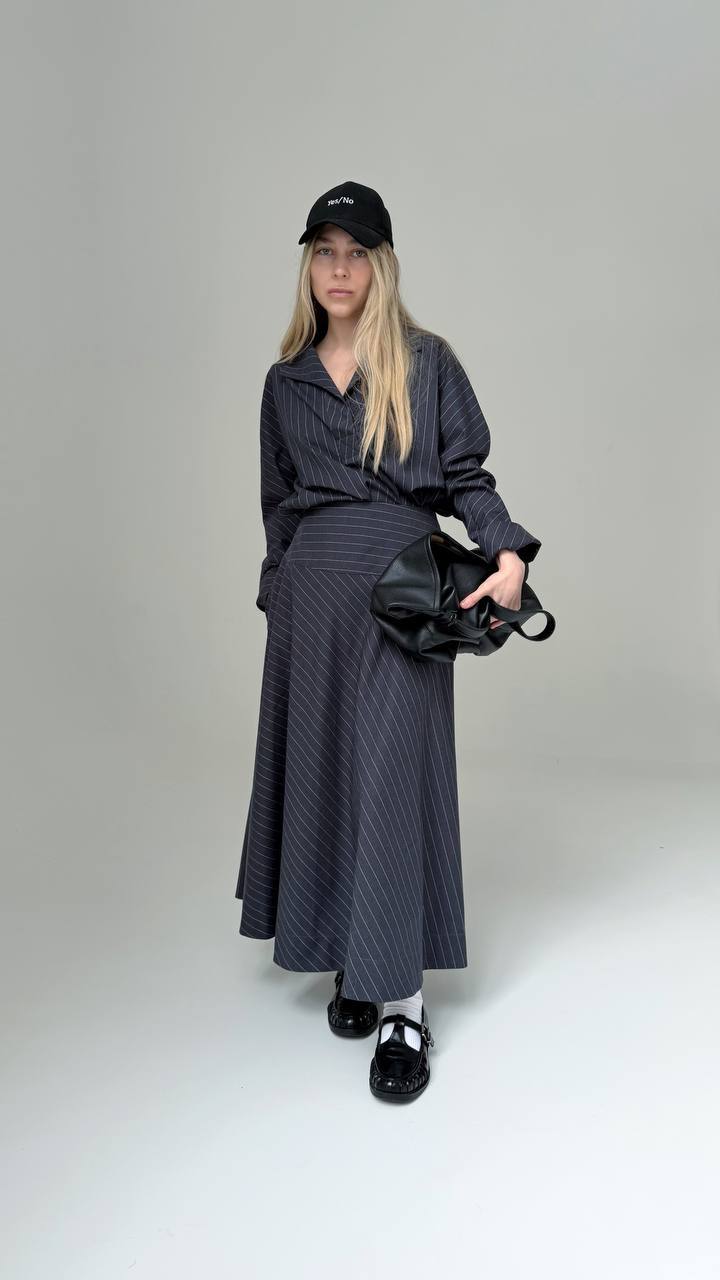 Блуза-батник в полоску - фото 3