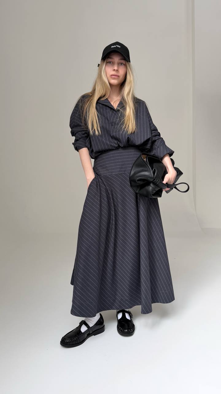 Блуза-батник в полоску - фото 4