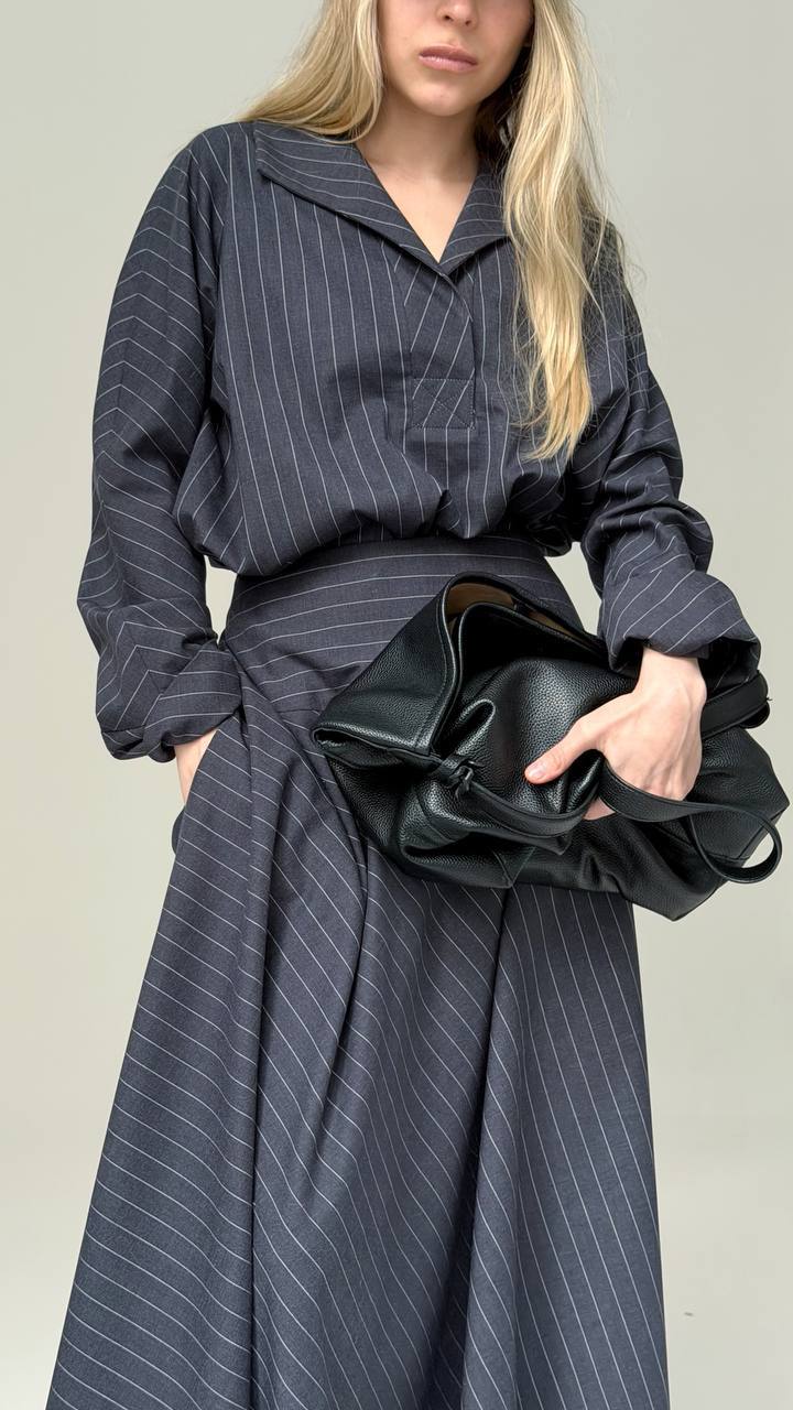 Блуза-батник в полоску - фото 2