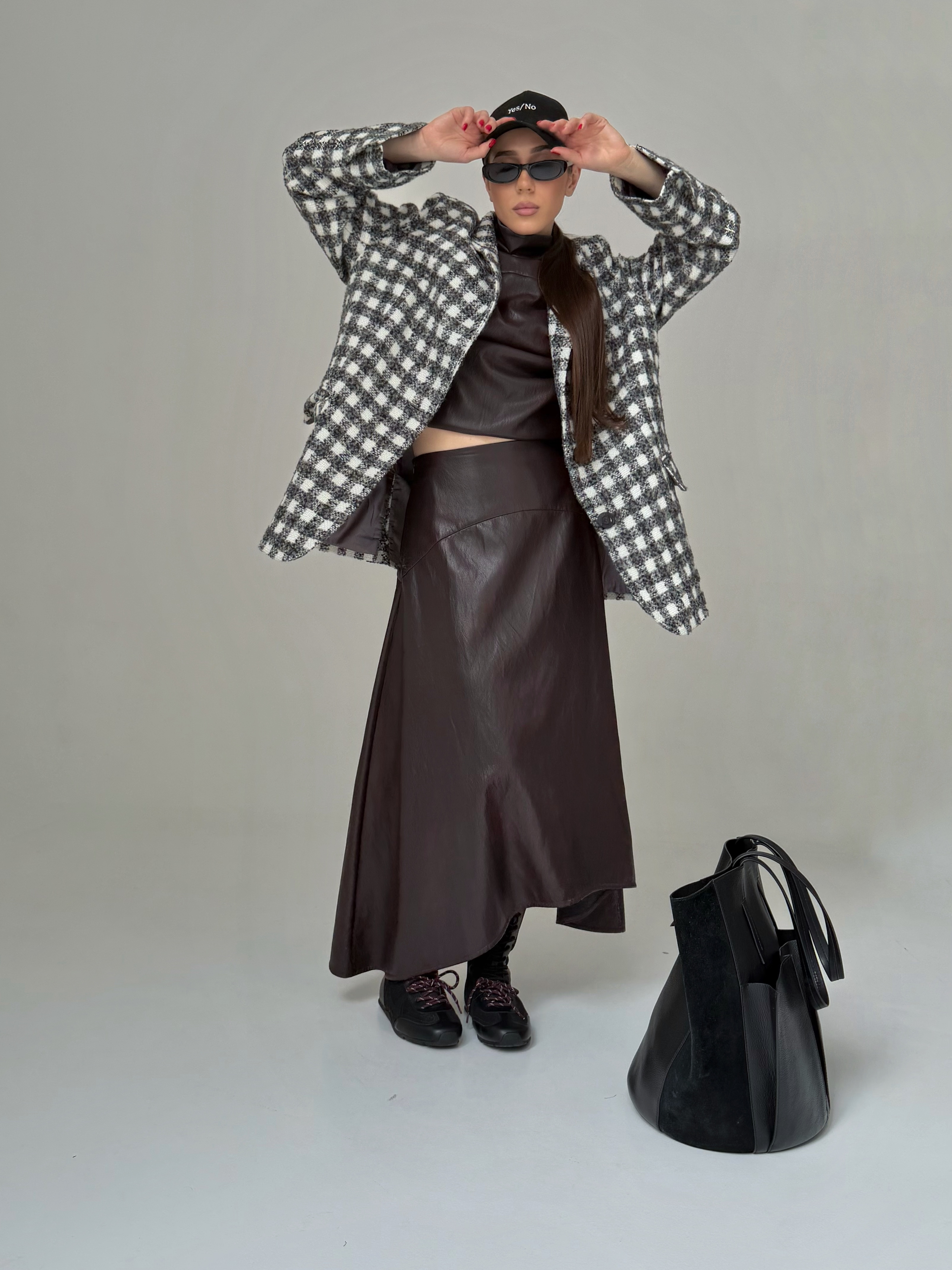 Пальто жакет клетка - фото 6