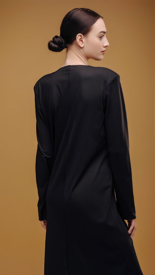 Платье с бумажным шифоном и рукавами - фото 2