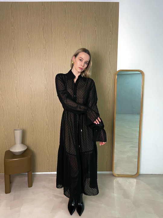 Платье рубашка с оборкой - фото 2