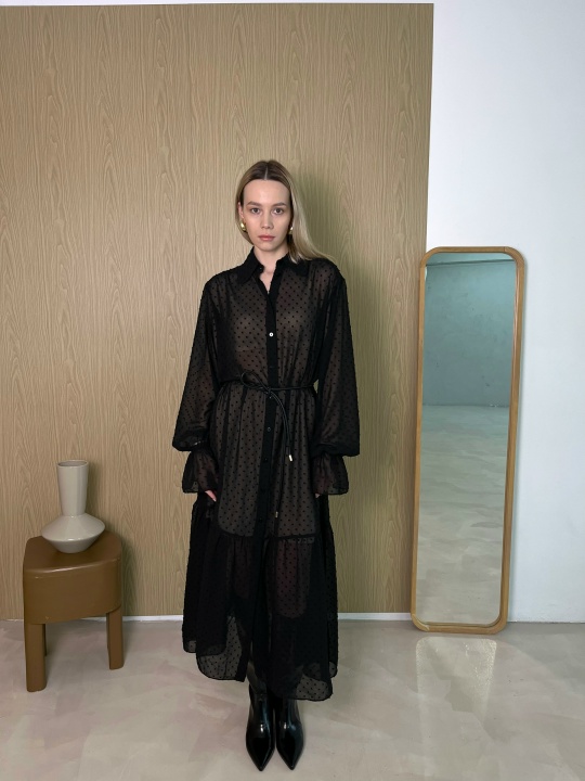 Платье рубашка с оборкой - фото 3