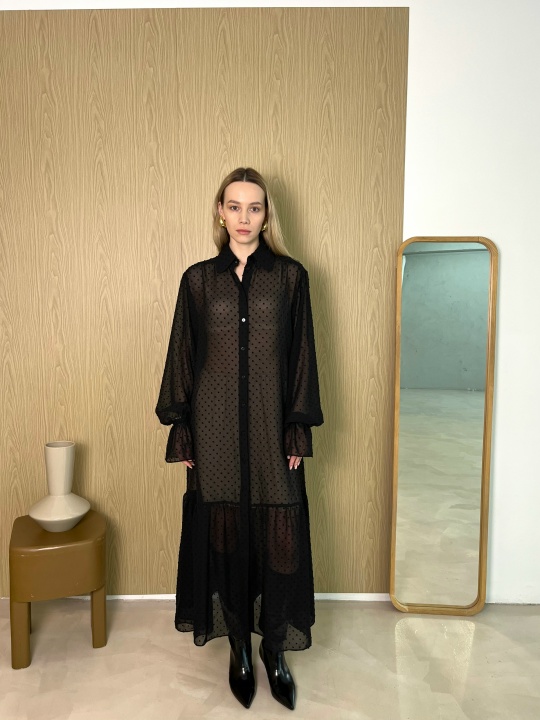 Платье рубашка с оборкой - фото 5