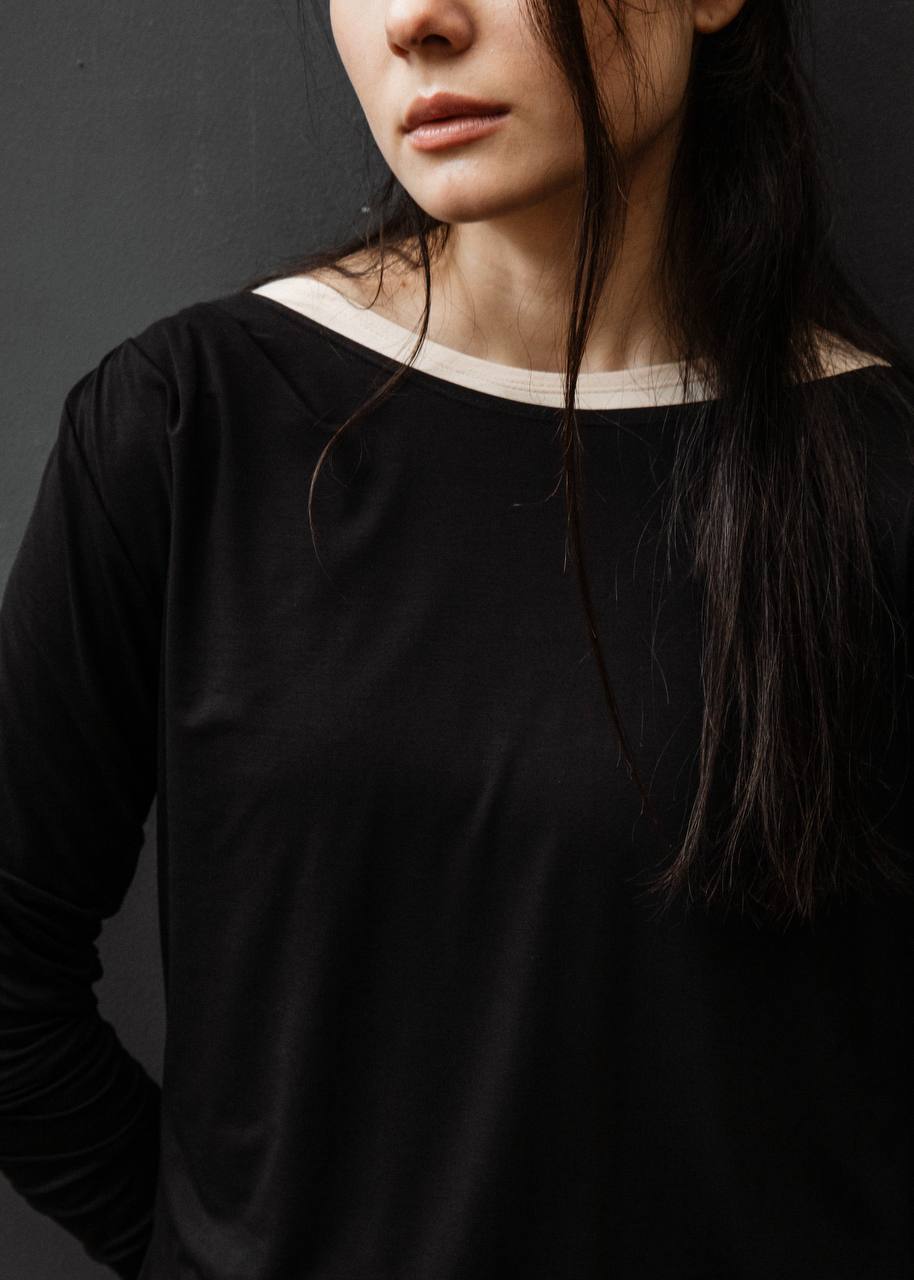 Лонгслив с драпировкой - фото 2