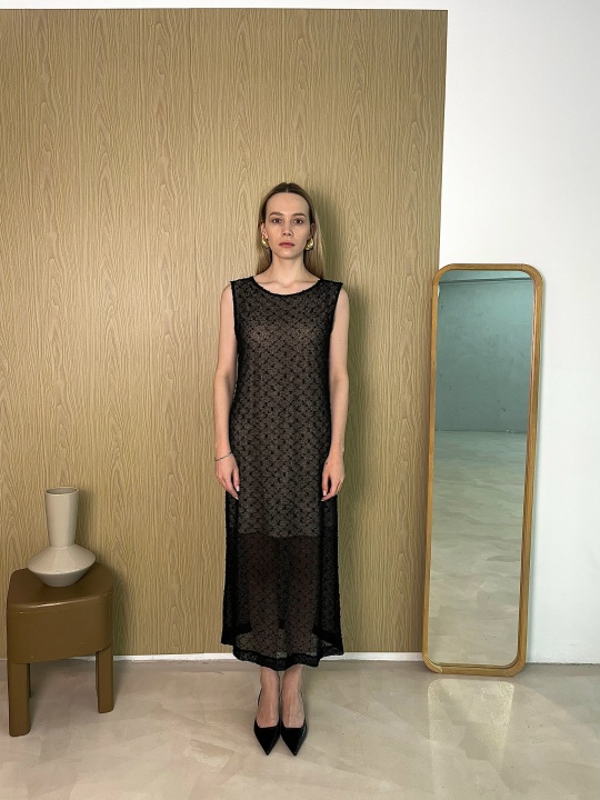 Платье труба ажур мушка - фото 4