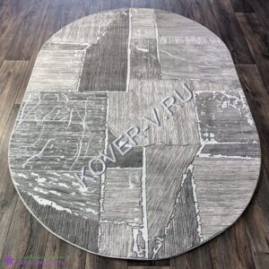 Купить овальный турецкий ковер Velvet 10169a grey grey из микрофибры и акрила с доставкой