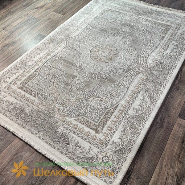 Купить прямоугольный турецкий ковер Deco 10137a grey_grey из микрофибры и акрила с доставкой по РФ