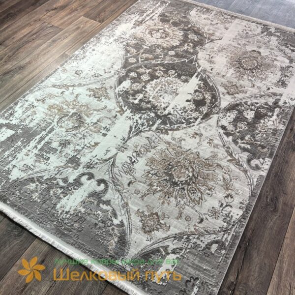 Купить прямоугольный турецкий ковер Deco 10141a grey_grey из микрофибры и акрила с абстрактным рисунком в Волгограде с доставкой