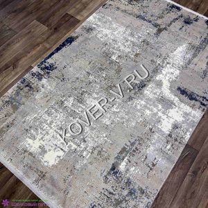 Купить турецкий ковер VALENCIA_6395C CREAM_BLUE из хлопка и тенселя с абстрактным рисунком со склада в Волгограде
