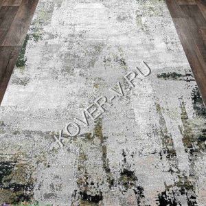 Купить турецкий ковер VALENCIA_6395C CREAM-GREEN из хлопка и тенселя с абстрактным рисунком со склада с доставкой по городам РФ