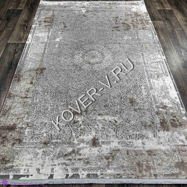 Купить турецкий ковер VALENCIA 6794B GREY_BEIGE из хлопка и тенселя с абстрактным рисунком со склада с доставкой по городам РФ