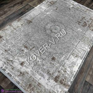 Купить прямоугольный турецкий ковер VALENCIA 6794B GREY_BEIGE из хлопка и тенселя с абстрактным рисунком со склада с доставкой по городам РФ