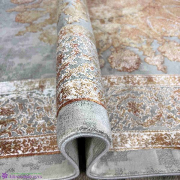 Купить турецкий ковер VALENCIA 8098A CREAM-TERRA из хлопка и тенселя с абстрактным рисунком со склада в Волгограде