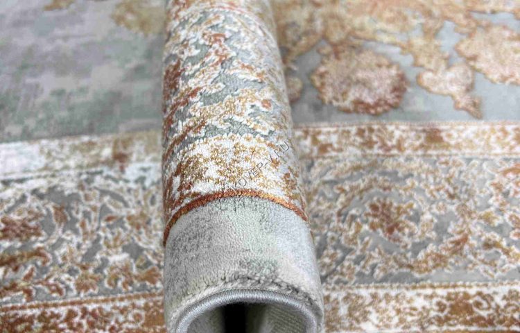 Купить турецкий ковер VALENCIA 8098A CREAM-TERRA из хлопка и тенселя с абстрактным рисунком со склада в Волгограде