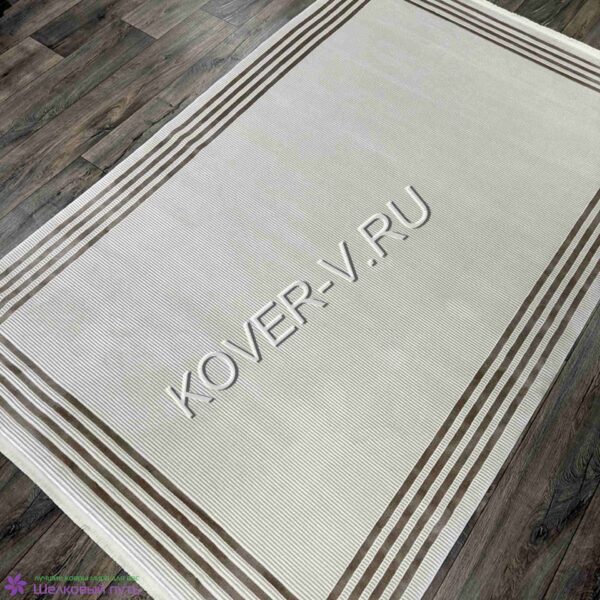 Купить прямоугольный турецкий ковер VALENCIA 8516A BEIGE_CREAM из хлопка и тенселя с абстрактным рисунком со склада с доставкой по городам РФ
