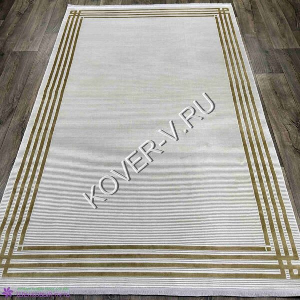 Купить турецкий ковер VALENCIA 8516A GOLD-CREAM из хлопка и тенселя с абстрактным рисунком со склада с доставкой по городам РФ