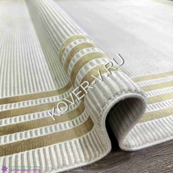 Купить турецкий ковер VALENCIA 8516A GOLD-CREAM из хлопка и тенселя с абстрактным рисунком со склада в Волгограде