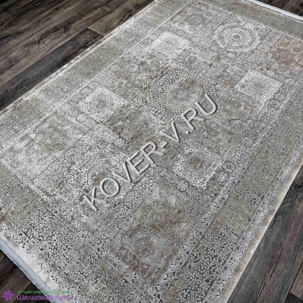 Купить прямоугольный турецкий ковер VALENCIA 8522A BEIGE-GREYиз хлопка и тенселя с абстрактным рисунком со склада с доставкой по городам РФ