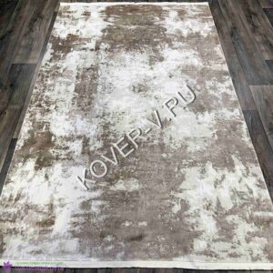 Купить турецкий ковер VALENCIA 8523B WHITE-BEIGE из хлопка и тенселя с абстрактным рисунком со склада с доставкой по городам РФ
