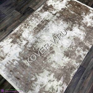 Купить прямоугольный турецкий ковер VALENCIA 8523B WHITE-BEIGE из хлопка и тенселя с абстрактным рисунком со склада с доставкой по городам РФ