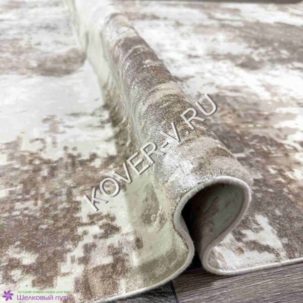 Купить турецкий ковер VALENCIA 8523B WHITE-BEIGE из хлопка и тенселя с абстрактным рисунком со склада в Волгограде
