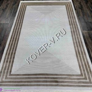 Купить турецкий ковер VALENCIA 8525A BEIGE-CREAM из хлопка и тенселя с абстрактным рисунком со склада с доставкой по городам РФ