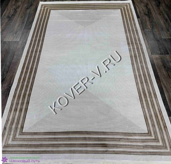 Купить турецкий ковер VALENCIA 8525A BEIGE-CREAM из хлопка и тенселя с абстрактным рисунком со склада с доставкой по городам РФ