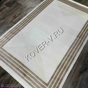 Купить прямоугольный турецкий ковер VALENCIA 8525A BEIGE-CREAM из хлопка и тенселя с абстрактным рисунком со склада с доставкой по городам РФ