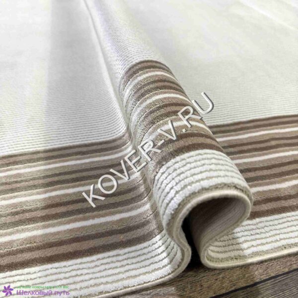 Купить турецкий ковер VALENCIA 8525A BEIGE-CREAM из хлопка и тенселя с абстрактным рисунком со склада в Волгограде