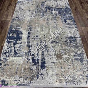 Купить турецкий ковер VALENCIA 8526A CREAM-BLUE из хлопка и тенселя с абстрактным рисунком со склада с доставкой по городам РФ