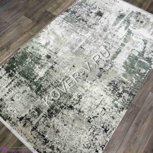 Купить прямоугольный турецкий ковер VALENCIA 8526A CREAM-GREEN из хлопка и тенселя с абстрактным рисунком со склада с доставкой по городам РФ