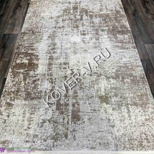 Купить турецкий ковер VALENCIA 8526B WHITE-BEIGE из хлопка и тенселя с абстрактным рисунком со склада с доставкой по городам РФ