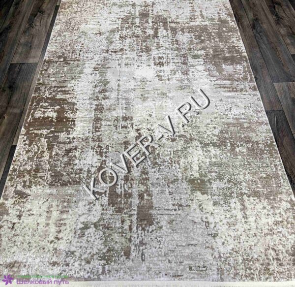 Купить турецкий ковер VALENCIA 8526B WHITE-BEIGE из хлопка и тенселя с абстрактным рисунком со склада с доставкой по городам РФ