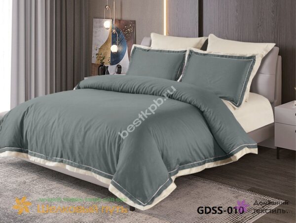 Купить премиальный комплект постельного белья из однотонного мако-сатина GDSS-010 производства Китай