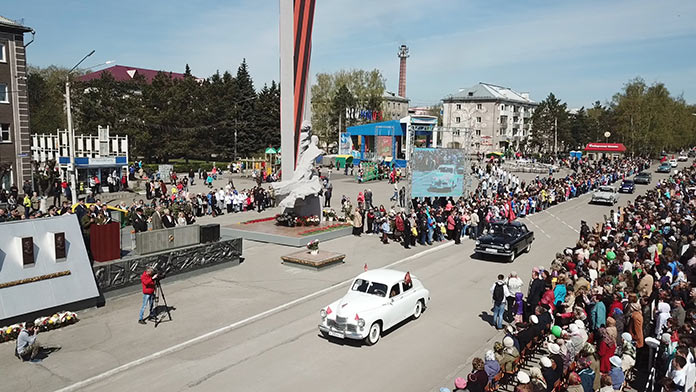 Пробег ретро-автомобилей, День Победы в Белово, 9 мая 2019 г